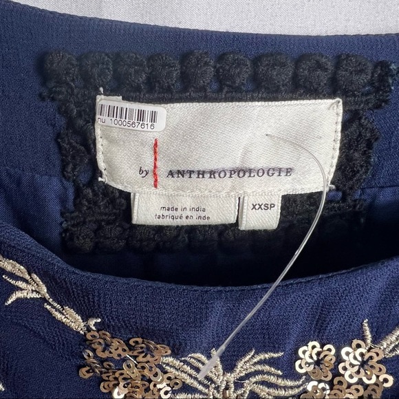 ANTHROPOLOGIE Allaire Embroidered Slip Dress Sequined NWT in XXSP - Picture 3 of 9